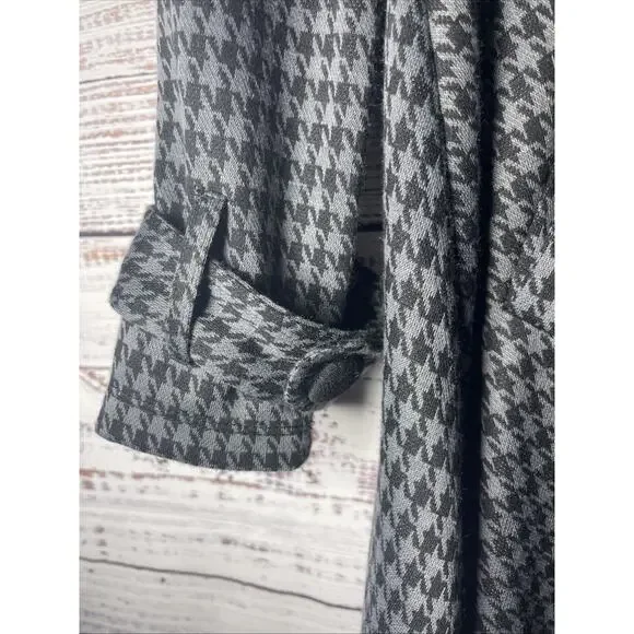 Fever Black And Gray Witchy Grunge Indie Overcoat Size M 3 Button W/ Pocket - Picture 4 of 10